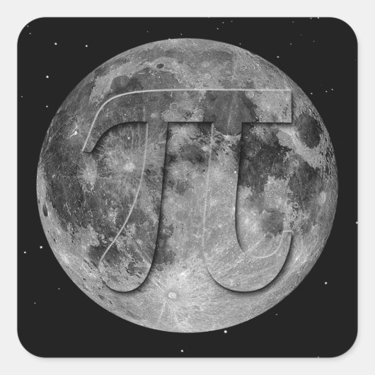 Vollmond-Pi-Tagesspass Quadratischer Aufkleber (Vorderseite)