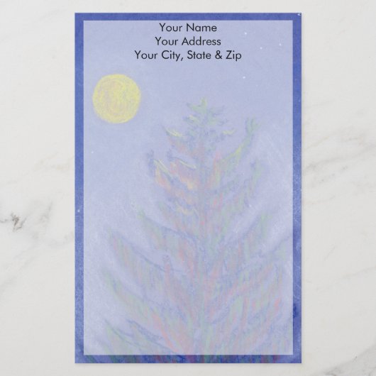 Vollmond Pine Tree Briefpapier (Vorderseite)