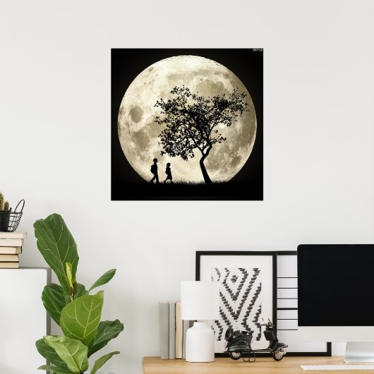 Vollmond Poster (Heimbüro)