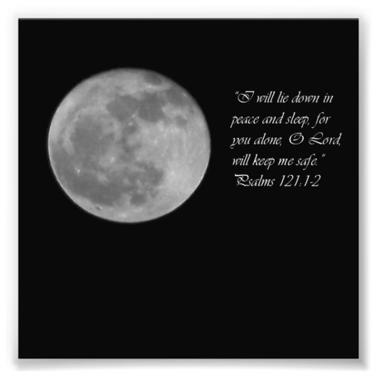 Vollmond-Psalmen 121:12 Ermutigung Verse Print Fotodruck (Vorne)