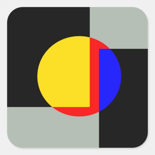 Vollmond Quadratischer Aufkleber (Vorderseite)