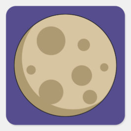Vollmond Quadratischer Aufkleber