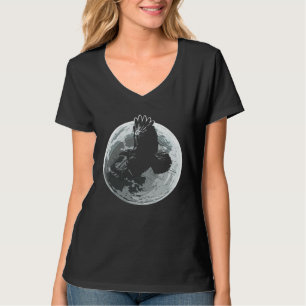Vollmond Rabe Krähe Dunkler Vogel Gothic T-Shirt