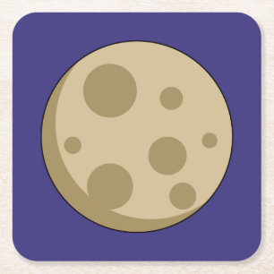 Vollmond Rechteckiger Pappuntersetzer