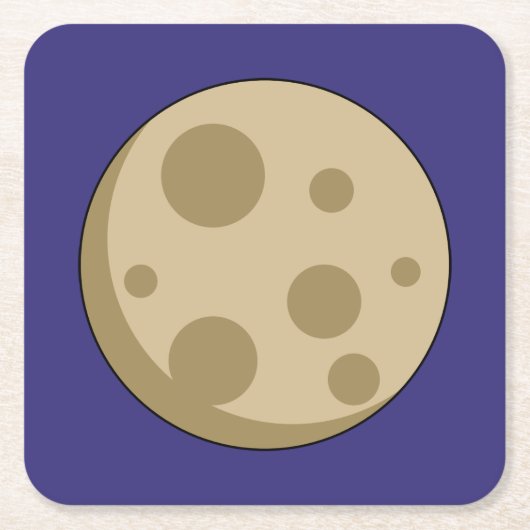 Vollmond Rechteckiger Pappuntersetzer (Vorderseite)