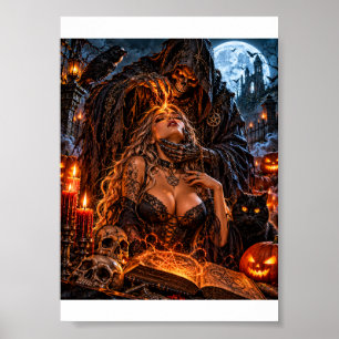 Vollmond-Ritual – Dunkles Halloween-Magie-T-Shirt Poster