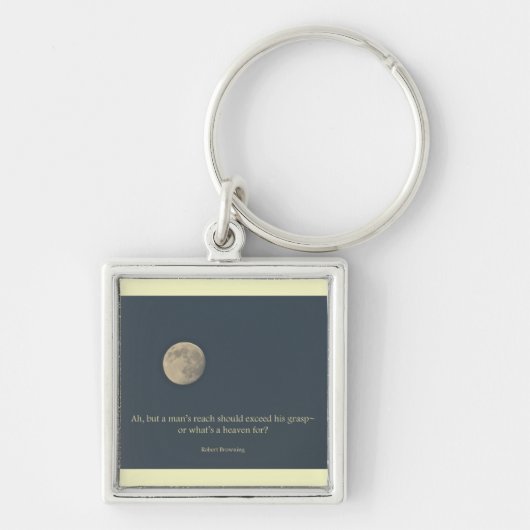 Vollmond-Robert Browning-Zitat Schlüsselanhänger (Vorne)