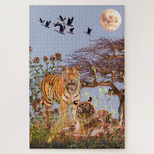 Vollmond Romance - 1,04 Stück Tiger Puzzle (Vertikal)