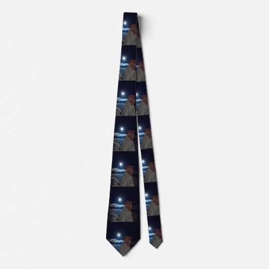 Vollmond-Rooster, Neck Tie Krawatte (Vorderseite)