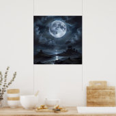Vollmond-Ruhe Poster (Küche)