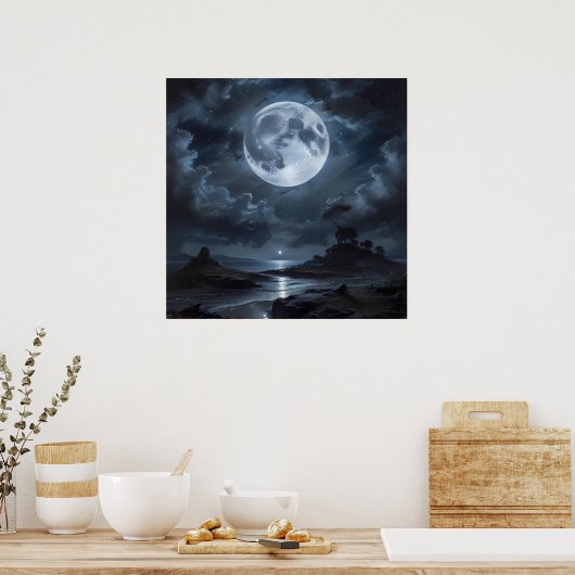 Vollmond-Ruhe Poster (Küche)