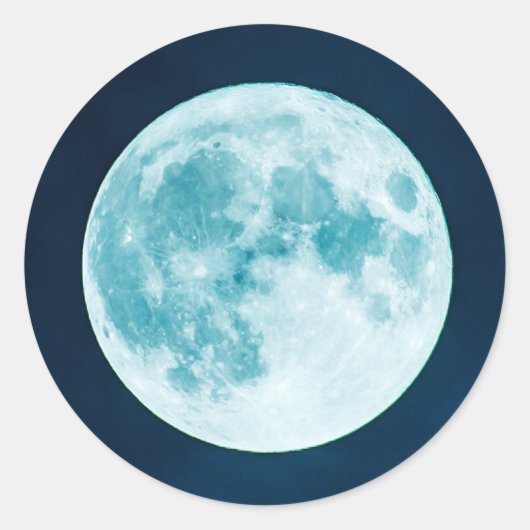 Vollmond Runder Aufkleber (Vorderseite)