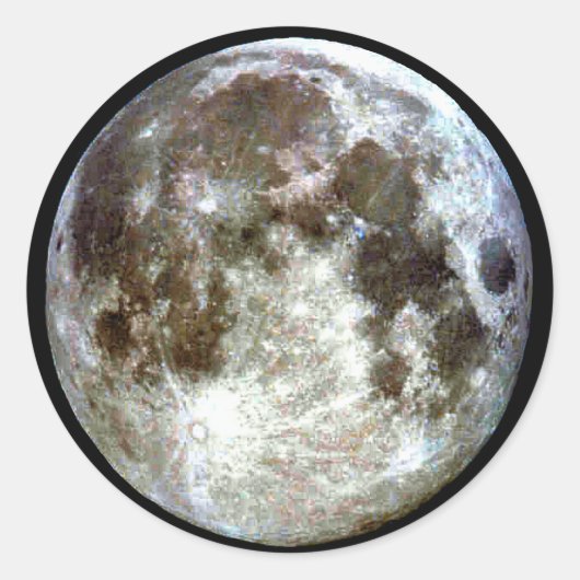 Vollmond Runder Aufkleber (Vorderseite)