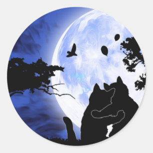 Vollmond Runder Aufkleber