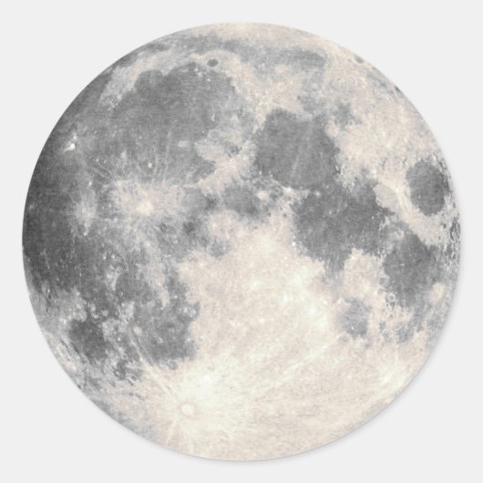 Vollmond Runder Aufkleber (Vorderseite)