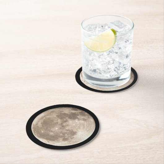 Vollmond Runder Pappuntersetzer (Vor Ort)