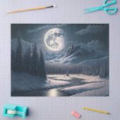 Vollmond-Schneegebiet Seidenpapier (Basteln)