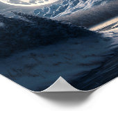 Vollmond-Schneelandschaft Poster (Ecke)