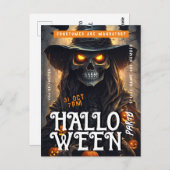 Vollmond Schwarz-Weiß-Halloween-Party Einladung Postkarte (Vorne/Hinten)