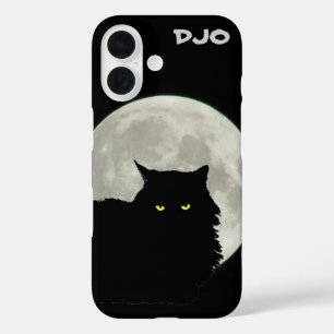 Vollmond Schwarze Katze-Ruhe iPhone 16 Hülle