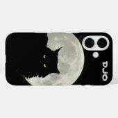 Vollmond Schwarze Katze-Ruhe Case-Mate iPhone Hülle (Rückseite (Horizontal))