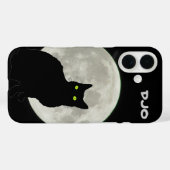 Vollmond Schwarze Katze sieht auf Case-Mate iPhone Hülle (Rückseite (Horizontal))