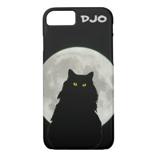 Vollmond Schwarze Katze sitzend Case-Mate iPhone Hülle