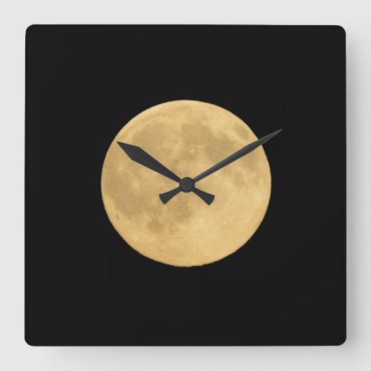 Vollmond | Seattle, Washington Quadratische Wanduhr (Vorderseite)
