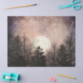 Vollmond Starry Night Forest Decoupage Seidenpapier (Basteln)