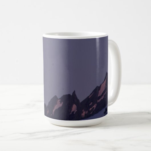 Vollmond steigt | Chugach - Gebirge Alaska Kaffeetasse (VorderseiteRechts)