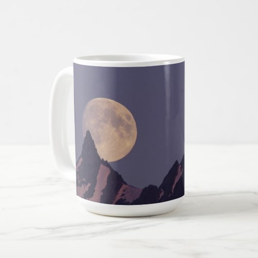 Vollmond steigt | Chugach - Gebirge Alaska Kaffeetasse (Vorderseite Links)