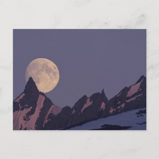 Vollmond steigt | Chugach - Gebirge Alaska Postkarte (Vorderseite)