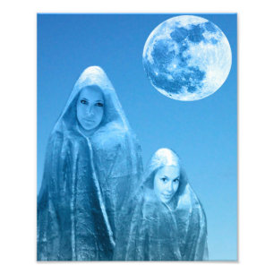 Vollmond steigt fotodruck