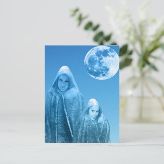 Vollmond steigt postkarte (Stehend Vorderseite)