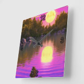 Vollmond steigt quadratische wanduhr (Winkel)