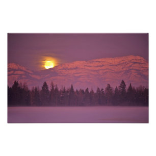 Vollmond steigt über dem Teakettle Mountain währen Fotodruck