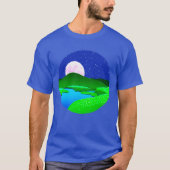 Vollmond steigt über grüne Hügel T-Shirt (Vorderseite)
