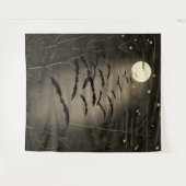 Vollmond Sterne Fliegende Fledermäuse Vintages Hal Wandteppich (Vorderseite (Horizontal))