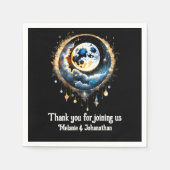 Vollmond Sterne Nacht luna kelestisch elegant Serviette (Vorderseite)