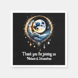 Vollmond Sterne Nacht luna kelestisch elegant Serviette