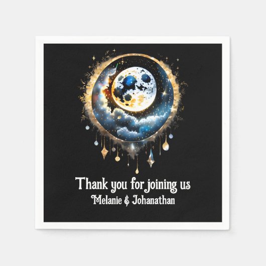 Vollmond Sterne Nacht luna kelestisch elegant Serviette (Vorderseite)