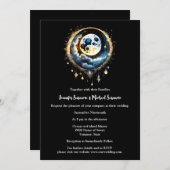 Vollmond Sternenhimmel Himmel Himmelskel chic Einladung (Vorne/Hinten)