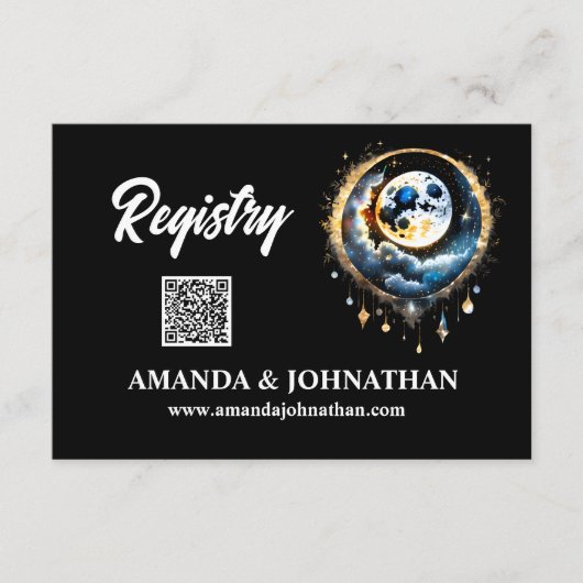 Vollmond Sternennacht luna celestial 3,5x5 Begleitkarte (Vorderseite)