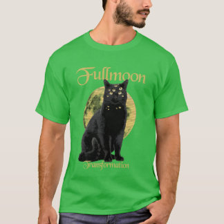 Vollmond-Transformations-Horror-Katze Halloween-Pa T-Shirt