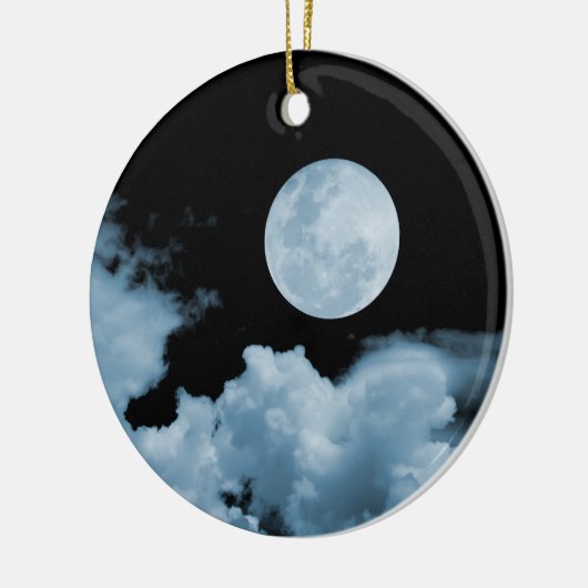 VOLLMOND U. WOLKEN SCHWARZES U. BLAU KERAMIKORNAMENT (Links)