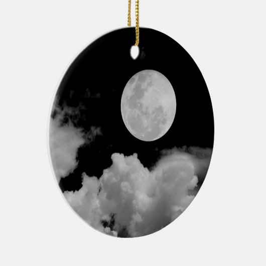 VOLLMOND U. WOLKEN SCHWARZES U. WEISS KERAMIKORNAMENT (Rechts)