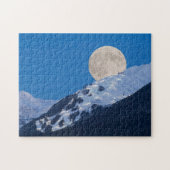 Vollmond über Alyeska Ski Resort, Alaska Puzzle (Horizontal)