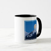 Vollmond über Alyeska Ski Resort, Alaska Tasse (VorderseiteRechts)