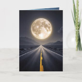 Vollmond über Autobahn Geburtstag Karte (Vorderseite)
