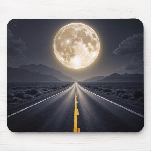 Vollmond über Autobahn Mousepad (Vorne)